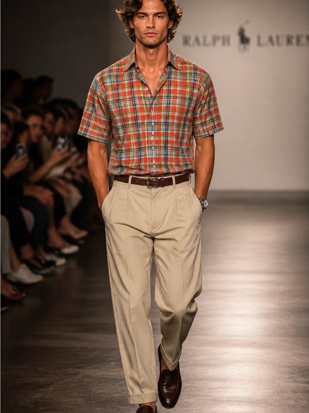 Ralph Lauren short sleeve button down top Small